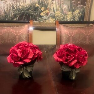 Diane James Luxury Faux Red Rose Arrangement - Designer Silk Floral Décor"